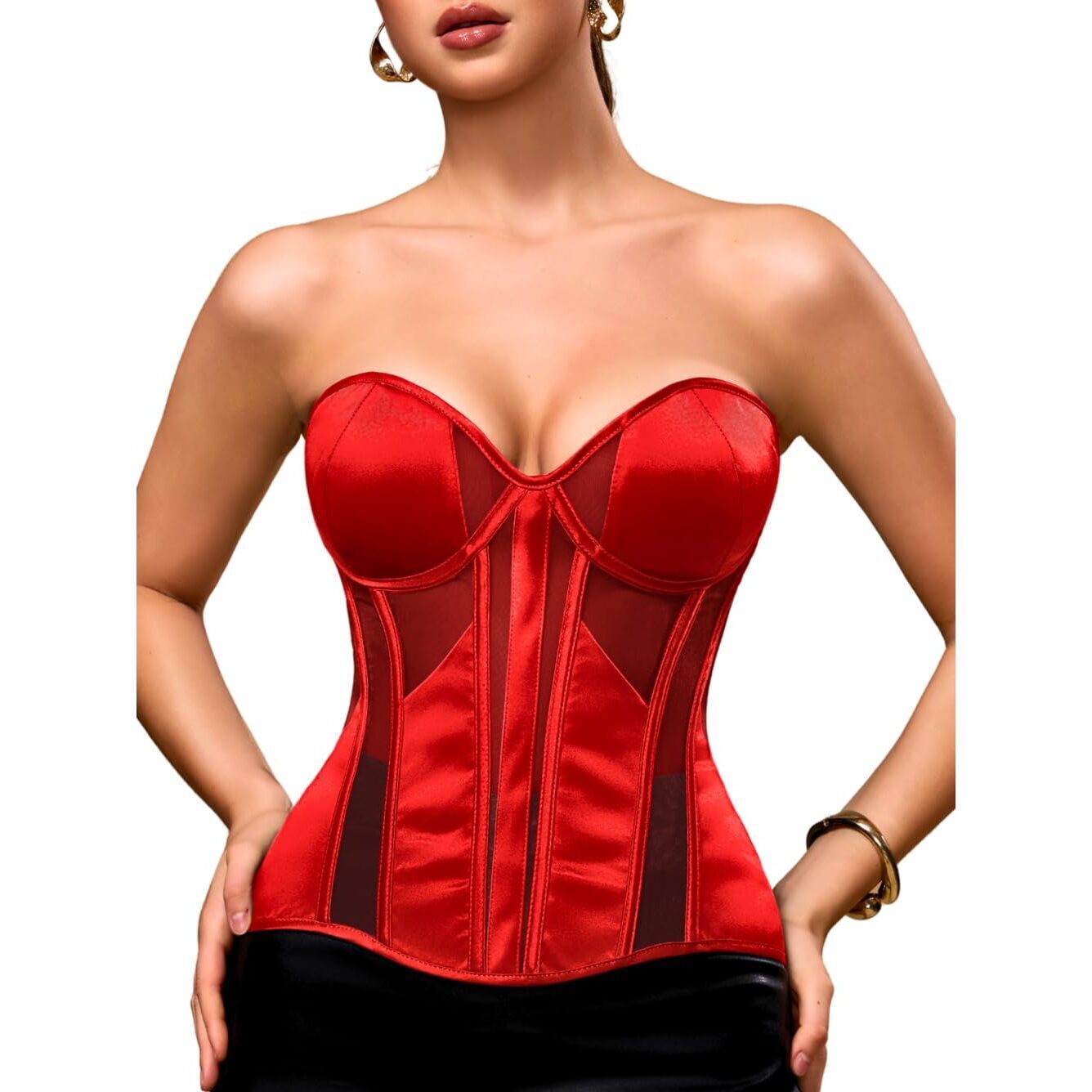 1247 Classic & Elegant Satin Corsets Adjustable Lace-Up Fit Sizes 2-20